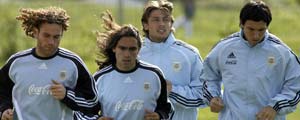 Argentina en un entrenamiento Argentina en un entrenamiento