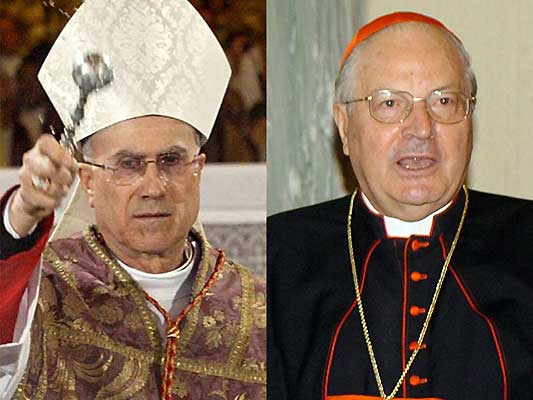 El cardenal de Génova (Italia), Tarcisio Bertone (i) y el cardenal Angelo Sodano (d). (Efe) El cardenal de Génova (Italia), Tarcisio Bertone (i) y el cardenal Angelo Sodano (d). (Efe)