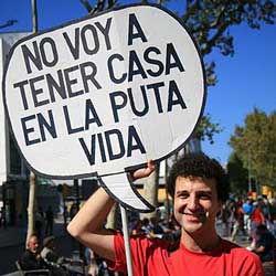Joven en la marcha por una vivienda digna. (Eros Albarrán) Joven en la marcha por una vivienda digna. (Eros Albarrán)
