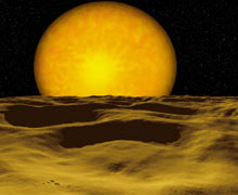Imagen del planeta en el que se han medido las temperaturas. Imagen del planeta en el que se han medido las temperaturas.