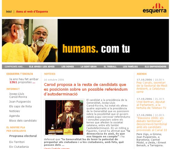 Portada de la web de ERC Portada de la web de ERC