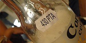 Una cerveza, en pesetas Una cerveza, en pesetas