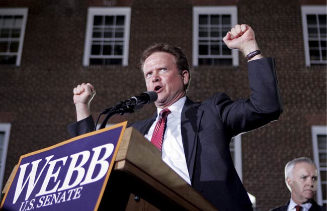 Jim Webb, candidato demócrata por el estado de Virginia. Jim Webb, candidato demócrata por el estado de Virginia.