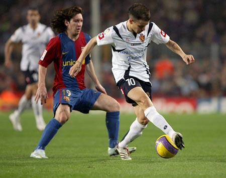 Messi, durante el partido contra el Zaragoza Messi, durante el partido contra el Zaragoza
