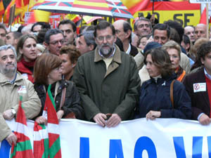 Rajoy y la plana mayor del PP estuvieron en la manifestación Rajoy y la plana mayor del PP estuvieron en la manifestación
