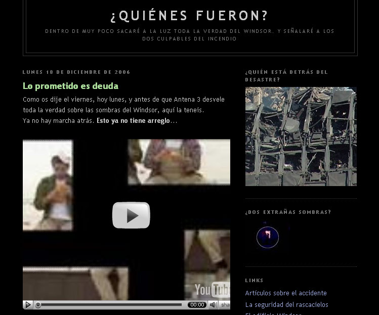 Portada del blog creado por Antena 3. Portada del blog creado por Antena 3.