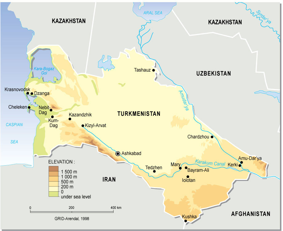 Туркменистан байрамали карта