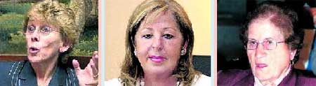 De iz a dcha: Cristina Barrios, Adelaida de la Calle Martín y Laurentina Alonso Nieto, mujeres con poder De iz a dcha: Cristina Barrios, Adelaida de la Calle Martín y Laurentina Alonso Nieto, mujeres con poder