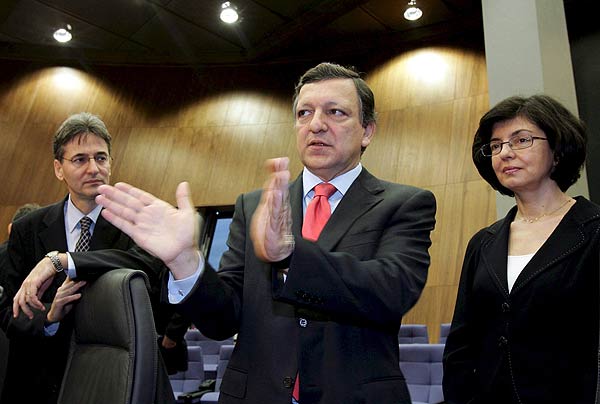 Durao Barroso, Kuneva y Orban Durao Barroso, Kuneva y Orban