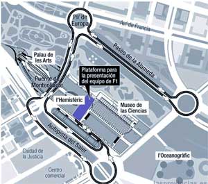 Plano del recorrido de Fernando Alonso Plano del recorrido de Fernando Alonso