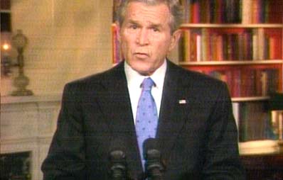 Bush, en otro momento del discurso a la nación Bush, en otro momento del discurso a la nación