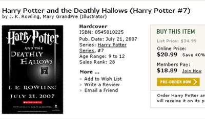 Harry Potter VII en Barnes&Noble Harry Potter VII en Barnes&Noble