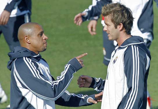 Roberto Carlos y Beckham Roberto Carlos y Beckham