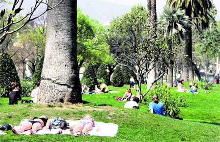 Tomando el sol en el parque de la Ciutadella Tomando el sol en el parque de la Ciutadella