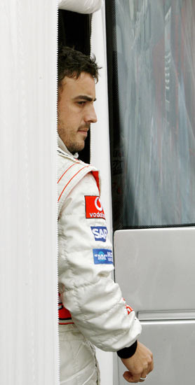 Fernando Alonso en el circuito de Montmeló. Fernando Alonso en el circuito de Montmeló.