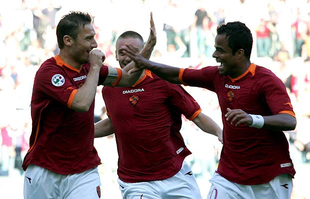 Totti, De Rossi y Mancini Totti, De Rossi y Mancini