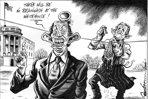 Caricatura de Blair y Bush (Efe) Caricatura de Blair y Bush (Efe)
