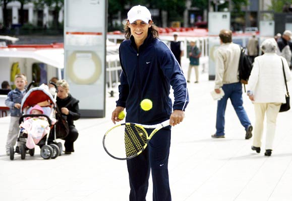 Nadal en la grabación de un anuncio Nadal en la grabación de un anuncio