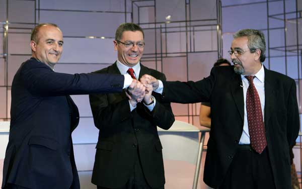 Los candidatos, antes del debate. Los candidatos, antes del debate.