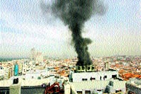 Cortan la Gran Vía por un incendio Cortan la Gran Vía por un incendio