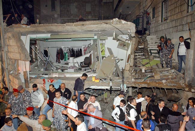 La zona afectada por la explosión de esta noche en las cercanías de Beirut La zona afectada por la explosión de esta noche en las cercanías de Beirut