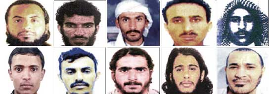 Presuntos terroristas del atentado de Yemen