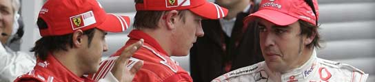 Massa, Raikkonen y Alonso