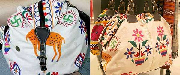 Bolsos con la esvástica bordada Bolsos con la esvástica bordada