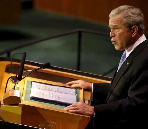 Bush, ante la asamblea de la ONU Bush, ante la asamblea de la ONU