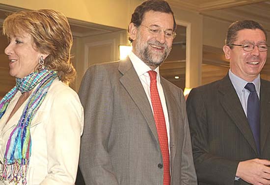 Aguirre, Rajoy y Gallardón Aguirre, Rajoy y Gallardón