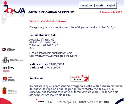 Agencia de calidad. Página web Agencia de calidad. Página web