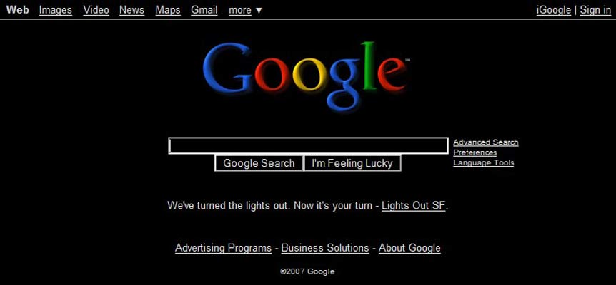 Google en negro Google en negro