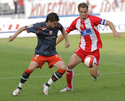 Mallorca celebra ante el Recreativo Mallorca celebra ante el Recreativo
