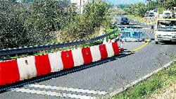 Carril fuera de servicio en Canteras Carril fuera de servicio en Canteras