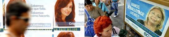 Carteles de Cristina Fernández y Elisa Carrió Carteles de Cristina Fernández y Elisa Carrió