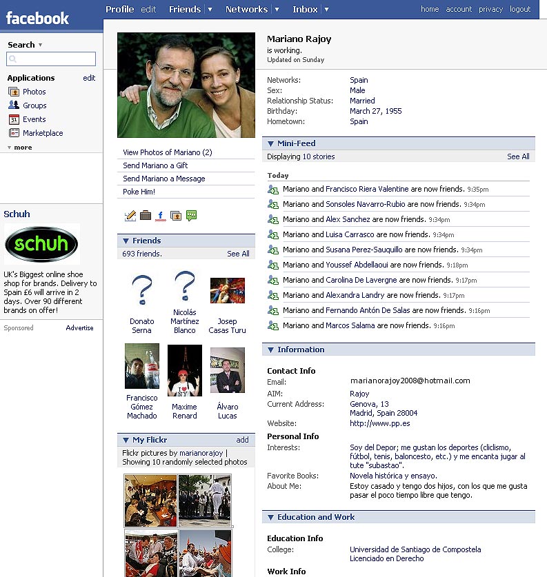 Rajoy en Facebook Rajoy en Facebook