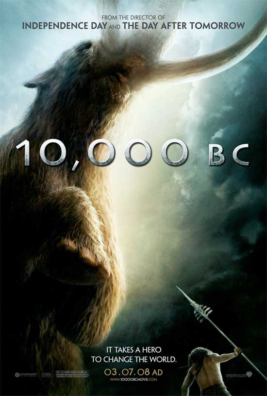 Cartel de '10,000 B.C'. Cartel de '10,000 B.C'.