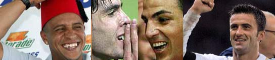 Roberto Carlos, Kaká, Cesc y Panucci. Roberto Carlos, Kaká, Cesc y Panucci.
