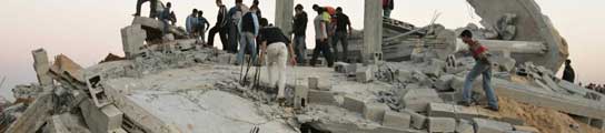 Edificio bombardeado en Gaza (Palestina). Edificio bombardeado en Gaza (Palestina).
