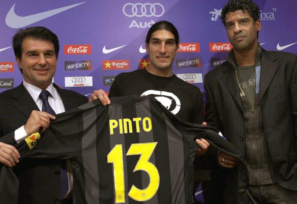 Laporta, Pinto y Rijkaard Laporta, Pinto y Rijkaard