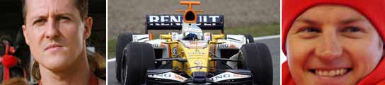 Schumacher, Alonso, Raikkonen Schumacher, Alonso, Raikkonen