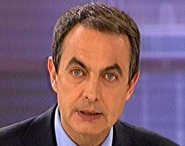 Zapatero en un momento del debate Zapatero en un momento del debate