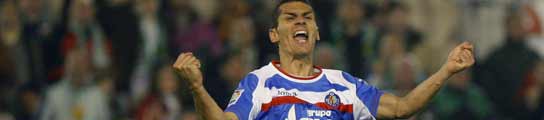 Casquero, del Getafe, celebra un gol