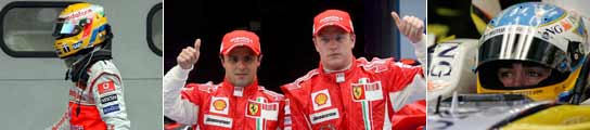 Hamilton, Massa y Rakkonen y Alonso Hamilton, Massa y Rakkonen y Alonso