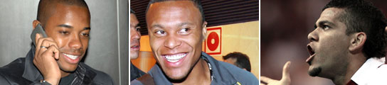 Robinho, Baptista y Dani Alves Robinho, Baptista y Dani Alves