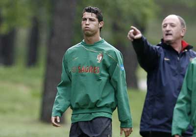 Cristiano Ronaldo con Scolari Cristiano Ronaldo con Scolari