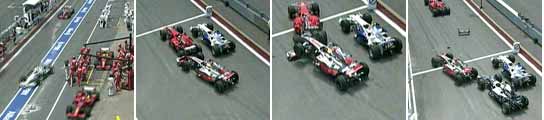 Choque de Hamilton con Raikkonen Choque de Hamilton con Raikkonen