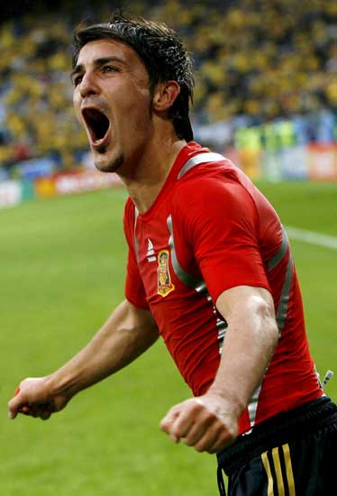 Villa grita su gol ante Suecia Villa grita su gol ante Suecia