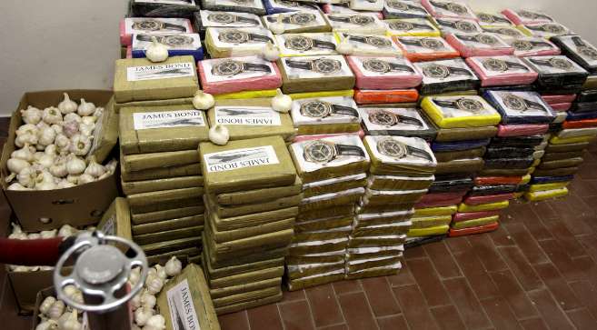 Droga oculta en un envío de ajos Droga oculta en un envío de ajos