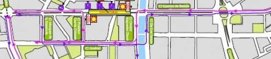 Plano de los itinerarios alternativos por obras del metro Plano de los itinerarios alternativos por obras del metro